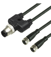 V3-GM-BK0,3M-PUR-U-T-V1-G Y 型连接缆线