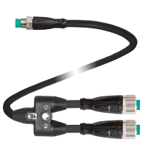 V11-G-0,3M-PUR-U-T-0,3M-V31-GM Y 型连接缆线