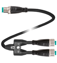 V1-G-2,5/0,5-PUR-U-TEE-1M-V1-G Y 型连接缆线