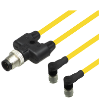 V1-W-YE0,3M-PUR-A1-T-V1-G Y 型连接缆线