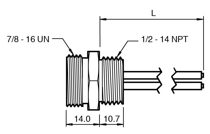 1/2" NPT-V94-G-.3M 母头插座